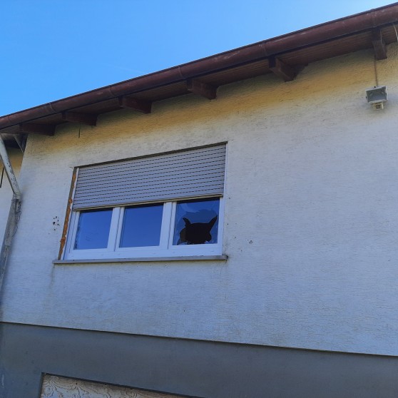 Eingeworfene Fensterscheibe