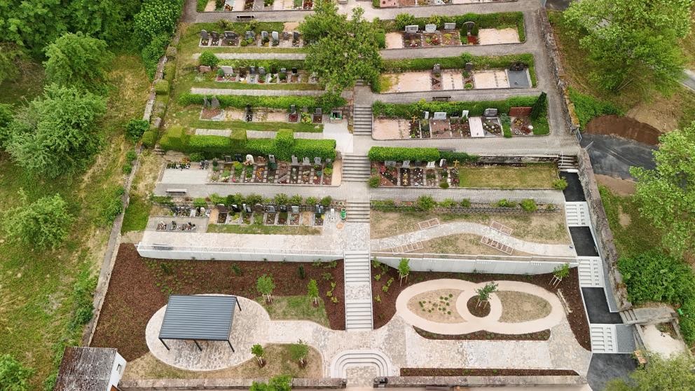 Luftaufnahme Friedhof Dittwar