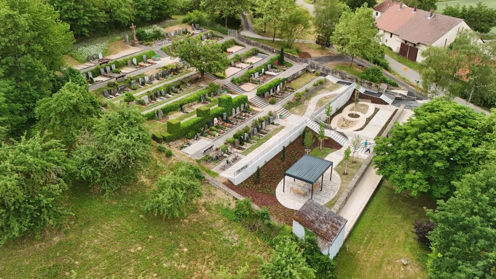 Luftaufnahme Friedhof Dittwar