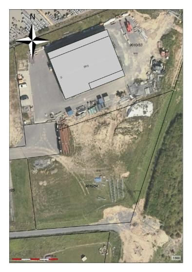 Luftbild Flurstück 9010/34 (webgis 2021) Luftbild Flurstück 9010/34 (webgis 2021)