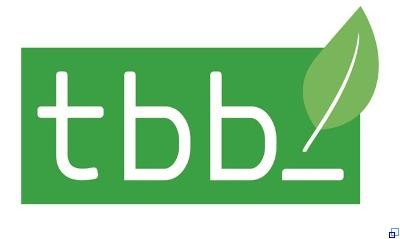 Logo grün Sprechblase tbb_ mit Blatt