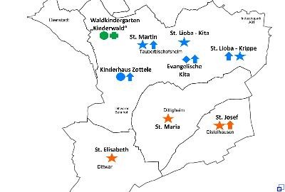 Standorte Kinderkrippen und Kindertagesstätten