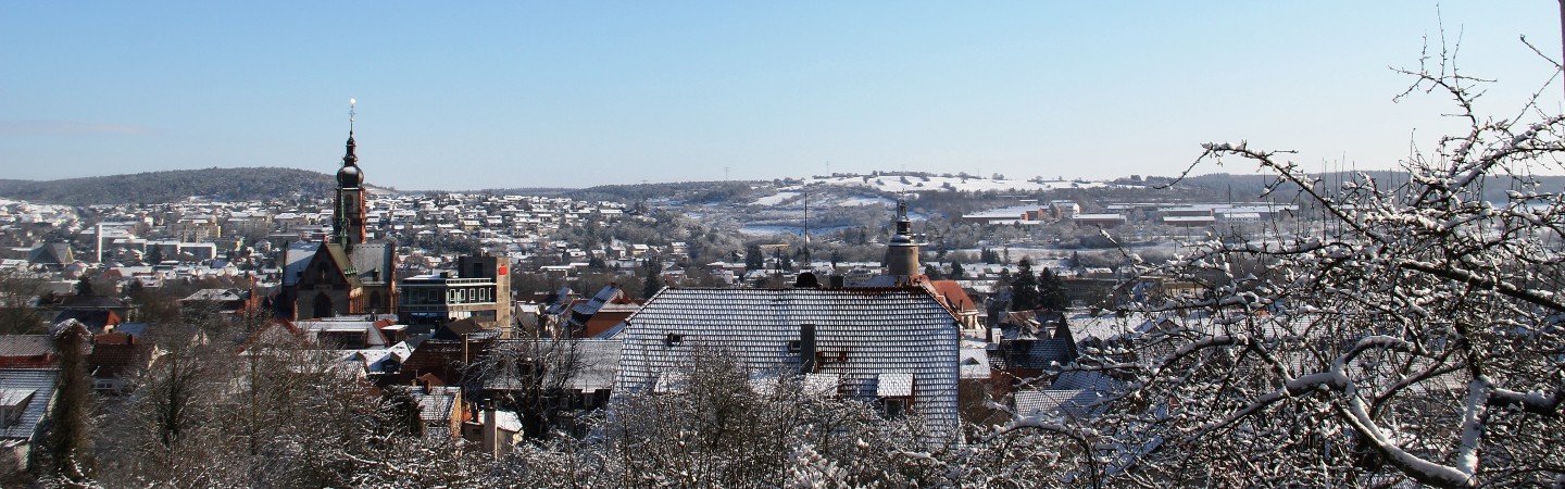 winterliche Panoramaansicht von Tauberbischofsheim