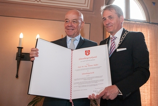 Bürgermeister Wolfgang Vockel und Prof. Dr.-Ing. Thomas Müller